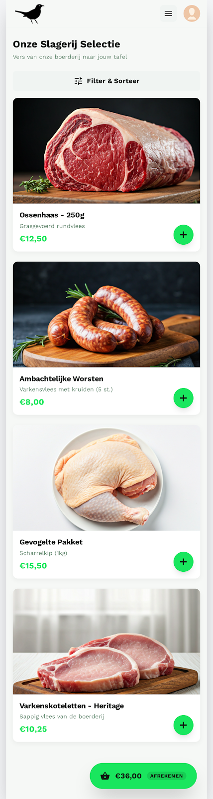 Het Merelhof webshop screenshot